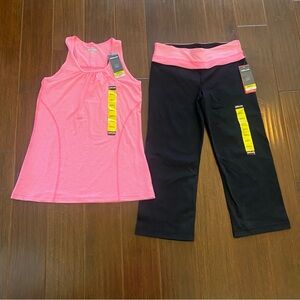 NWT Bundle Women’s Workout Set - Tank Top & Matching Reversible Capri Leggings